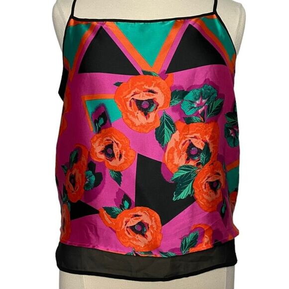 NWT Bisou Bisou Tossed Flower Camisole Tank Top S - Picture 3 of 4